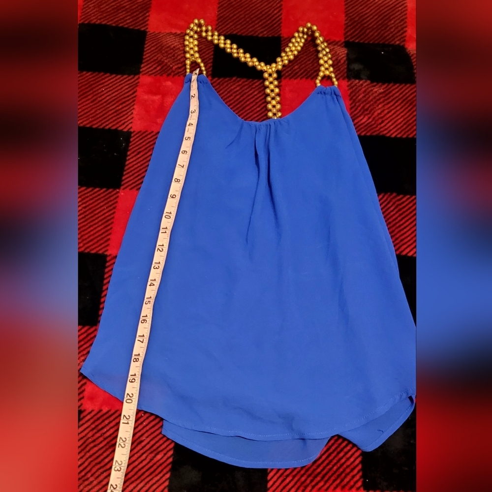 Vibrant Blue Sleeveless Top - Picture 3 of 4
